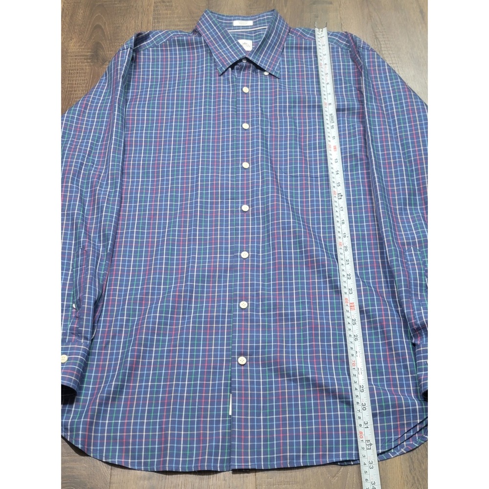 Peter Millar Mens XL Blue Plaid Cotton Button Down Long Sleeve Shirt MF16W16CBL